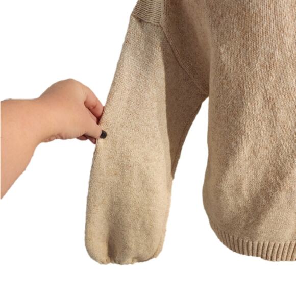 J. Crew Cream Crewneck Lantern Sleeve Sweater Size Large New! - Picture 6 of 8